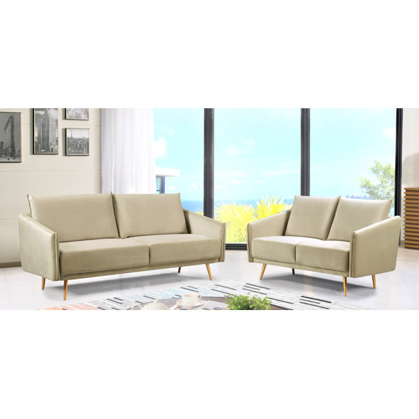 Mercer41 Alaia 2 Piece Velvet Living Room Set & Reviews Wayfair